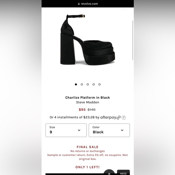 Steve Madden Shoes - Steve Madden Charlize Satin Platform Heels with Ankle Strap in Black